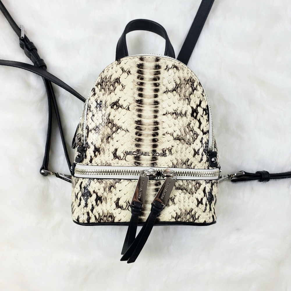 Michael Kors Mini Rhea Python Embossed